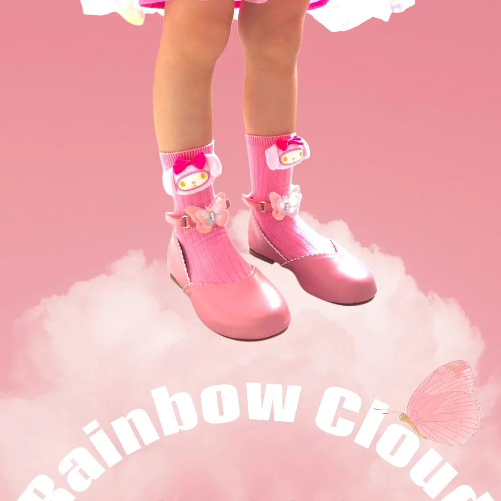 Girls Pink Mary Jane Dress Shoes with Decorative Clips
